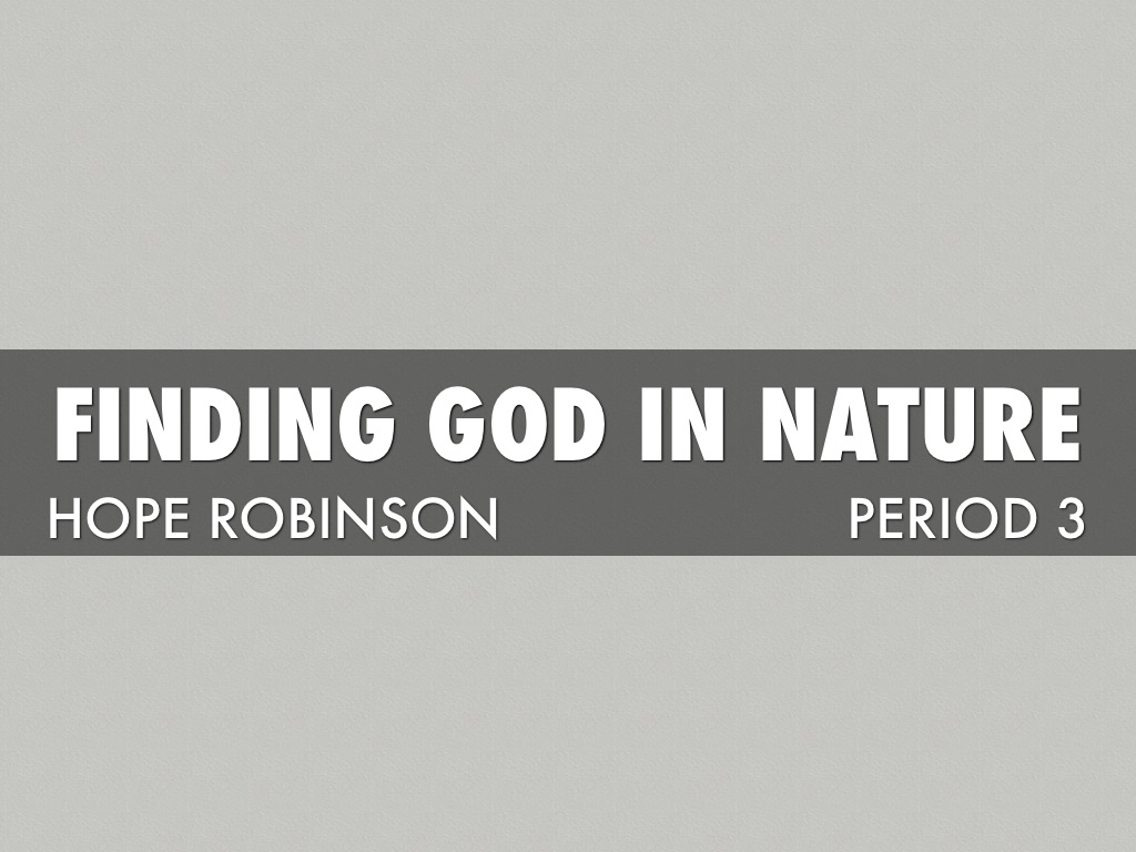 Finding God in Nature