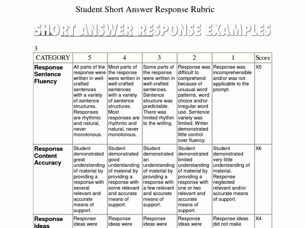 Short Answer Response Template