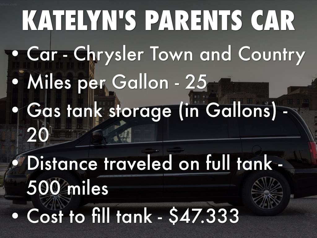 Car Project By Katelyn Moore Katelyn S Pas Car Chrysler Town And Country Miles Per Gallon