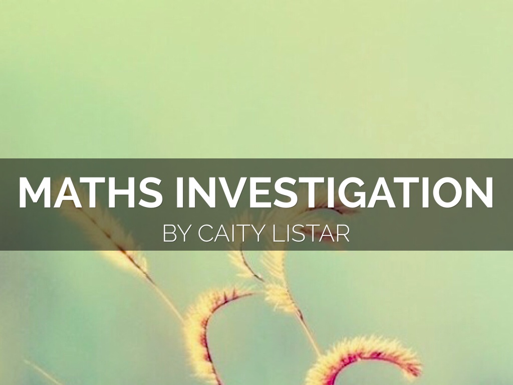 Maths Investigationn