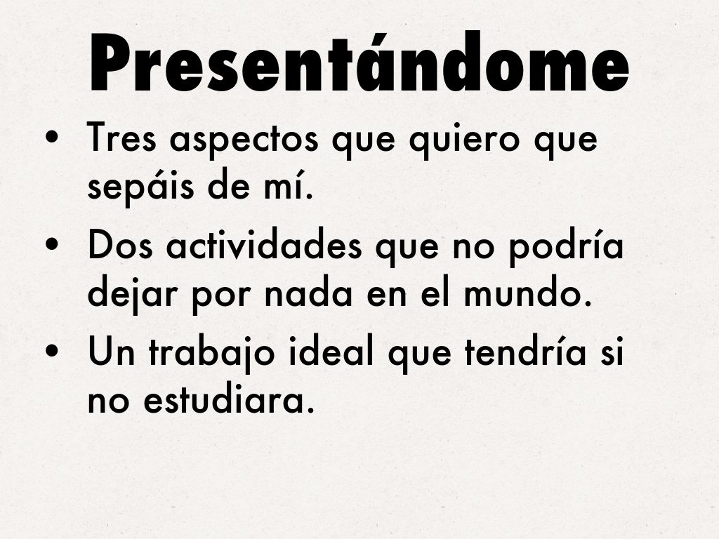 Presentándome