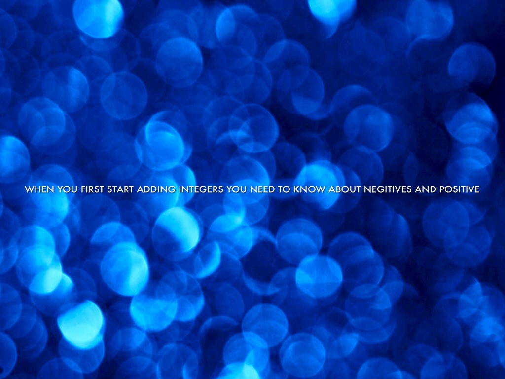 Adding And Subtracting Integers 