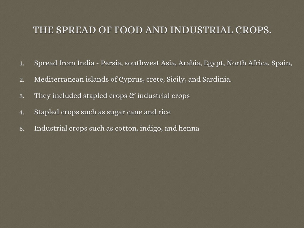 Spread Of Food And Industrial Crops by Ashley