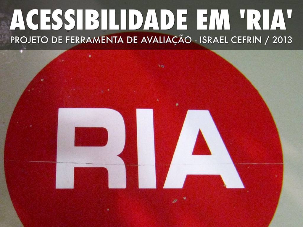Ferramenta De Avaliação De Acessibilidade Em RIA