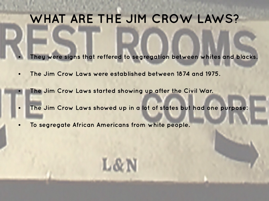 jim crow laws started