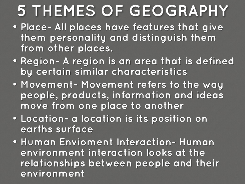 5 Themes Of Geography By Alec Veach