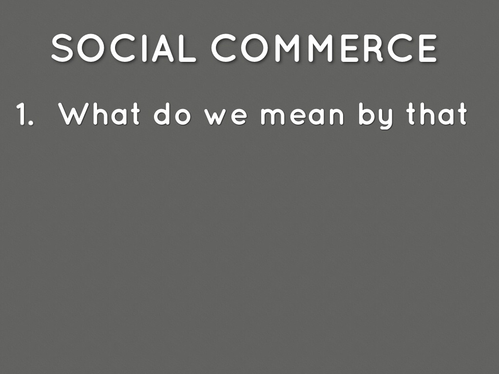 Social Commerce 