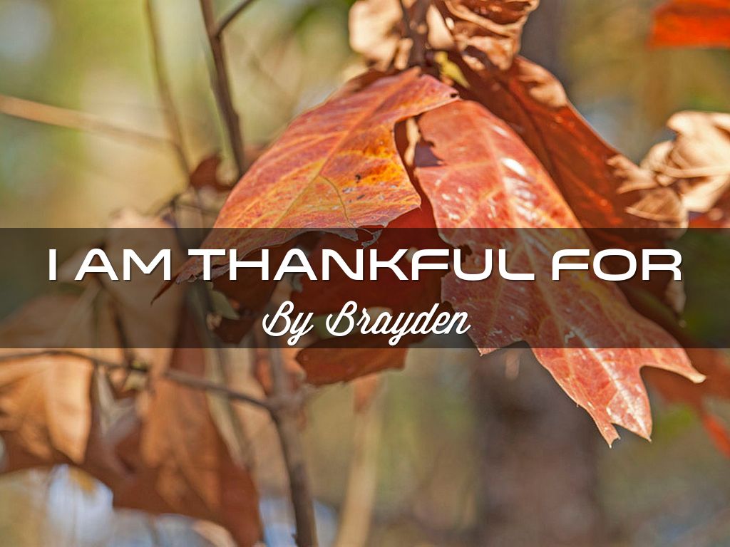 I Am Thankful For By Brayden