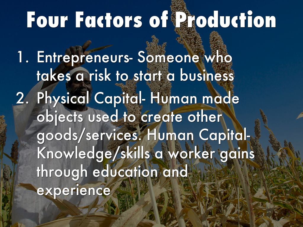 four factors of production Definition of factors of production: generally classified into four (which brings all the previous resources together for production) these factors are. four factors of production Definition of factors of production: generally classified into four (which brings all the previous resources together for production) these factors are.