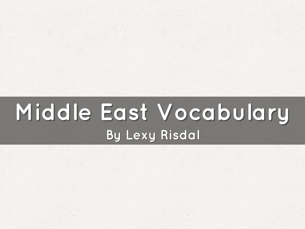 Middle East Vocabulary