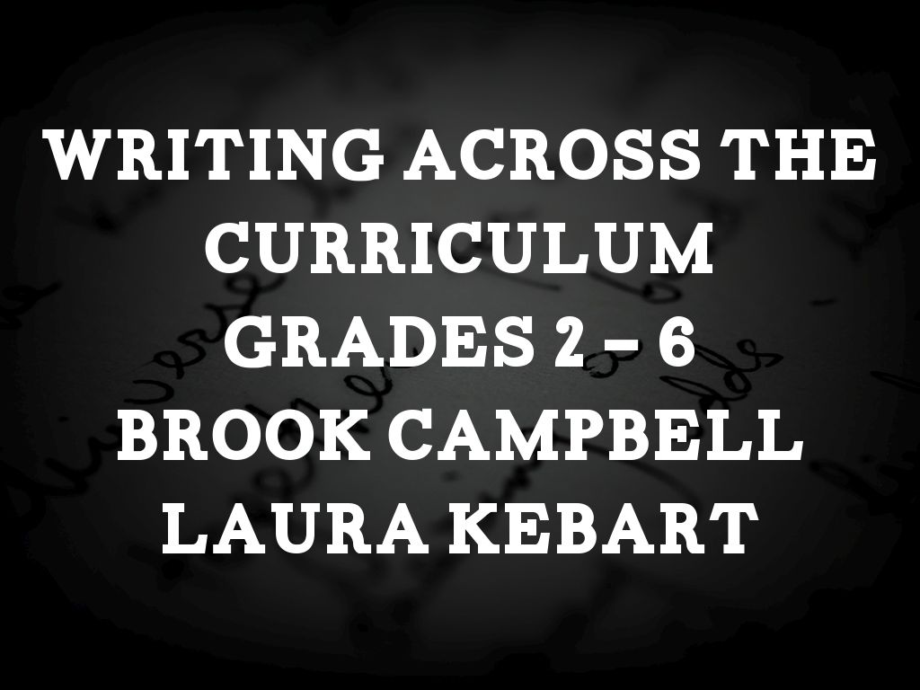 Writing Across the Curriculum Grades 2 - 6 Brooke Campbell Laura Kebart