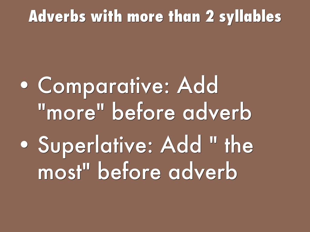 Comparative and Superlative Adverbs by russnorth