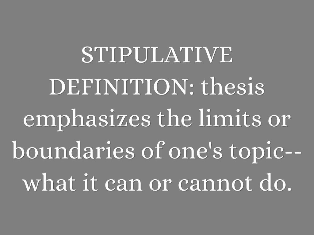 Stipulative definition essay