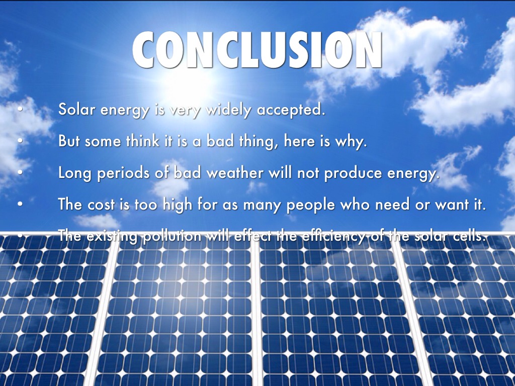 a conclusion of solar energy