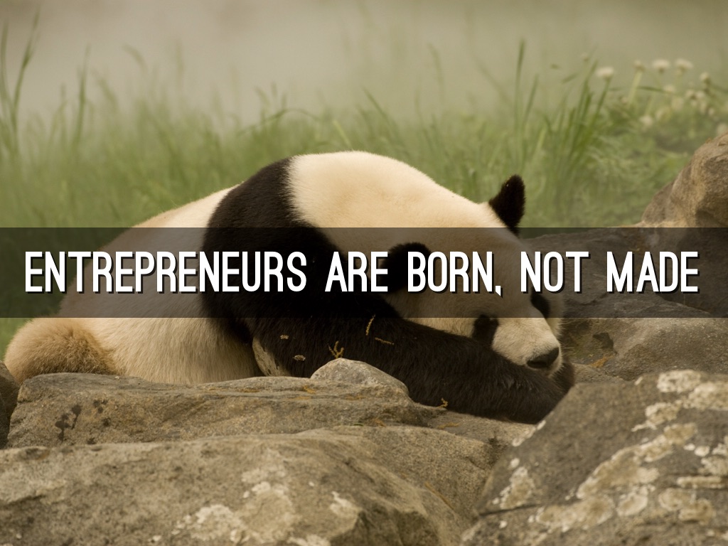 entrepreneurs are made or not born Entrepreneurs, social psychologists and economic theorists have all speculated whether entrepreneurs are born or made -- in other words, whether you're predisposed to become an entrepreneur due to your genetic makeup, or whether that disposition comes from your environment, conditioning or other. entrepreneurs are made or not born Entrepreneurs, social psychologists and economic theorists have all speculated whether entrepreneurs are born or made -- in other words, whether you're predisposed to become an entrepreneur due to your genetic makeup, or whether that disposition comes from your environment, conditioning or other.