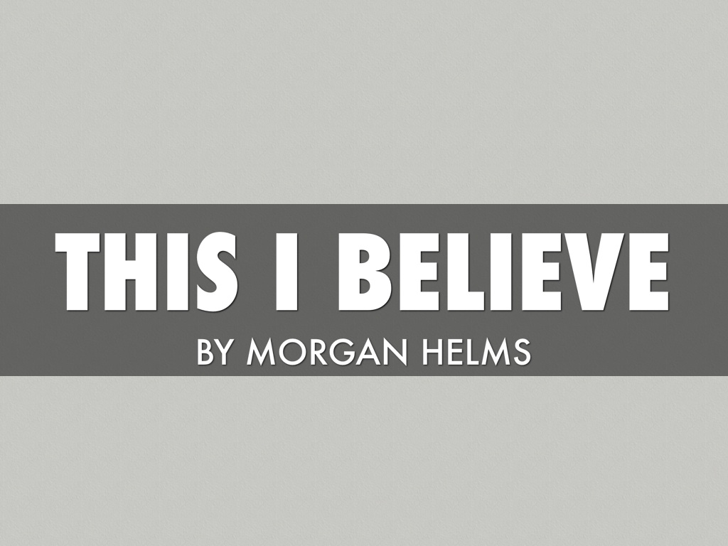 This i believe essays npr image