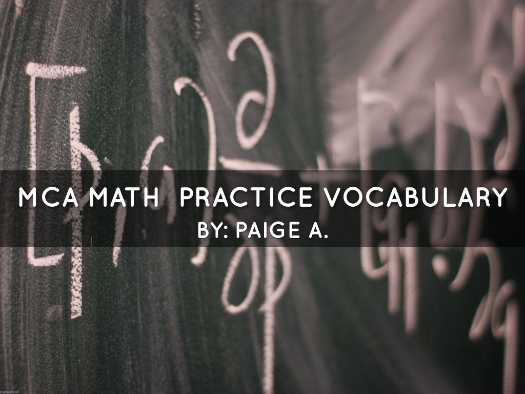 MCA Math Practice Vocabulary
