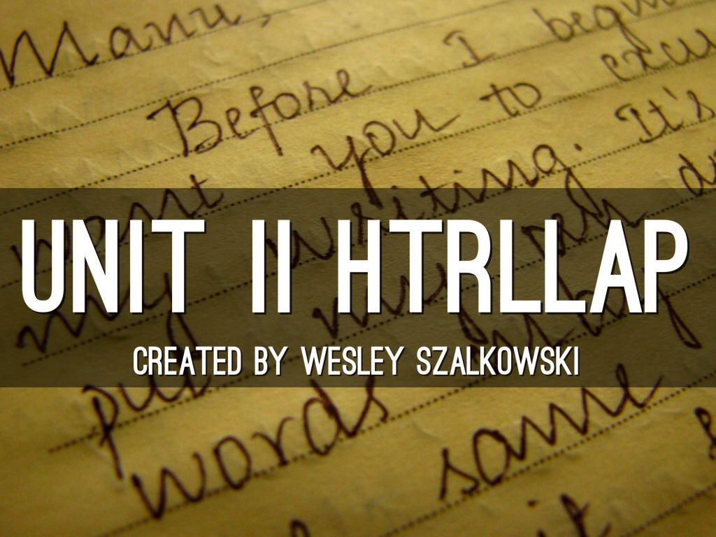  Unit II HTRLLAP Project