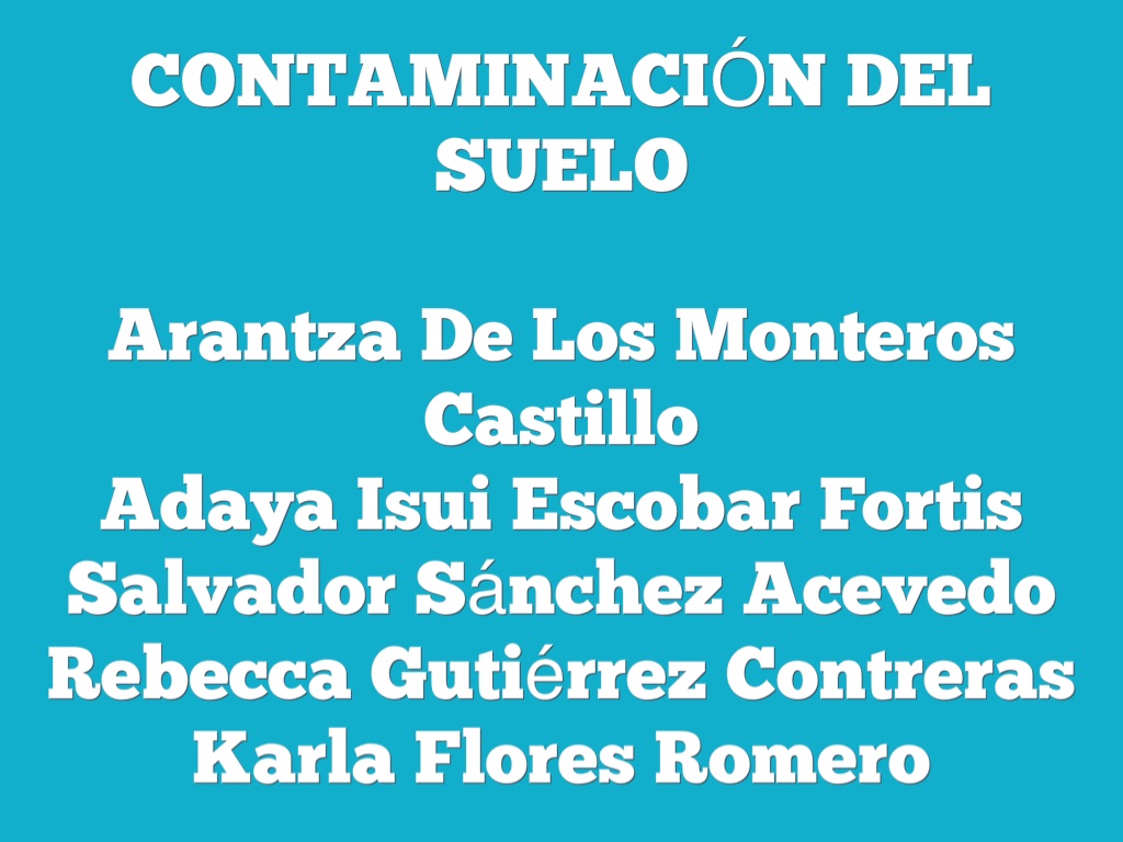 Contaminación Del Suelo