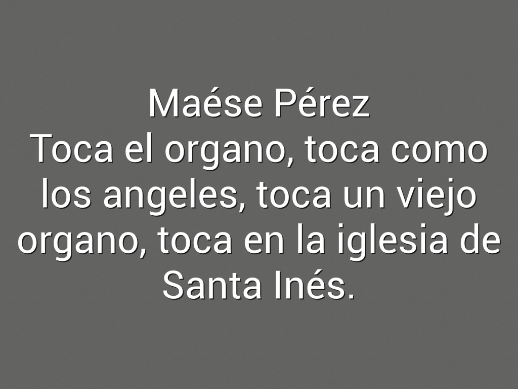 Maése Pérez El organista