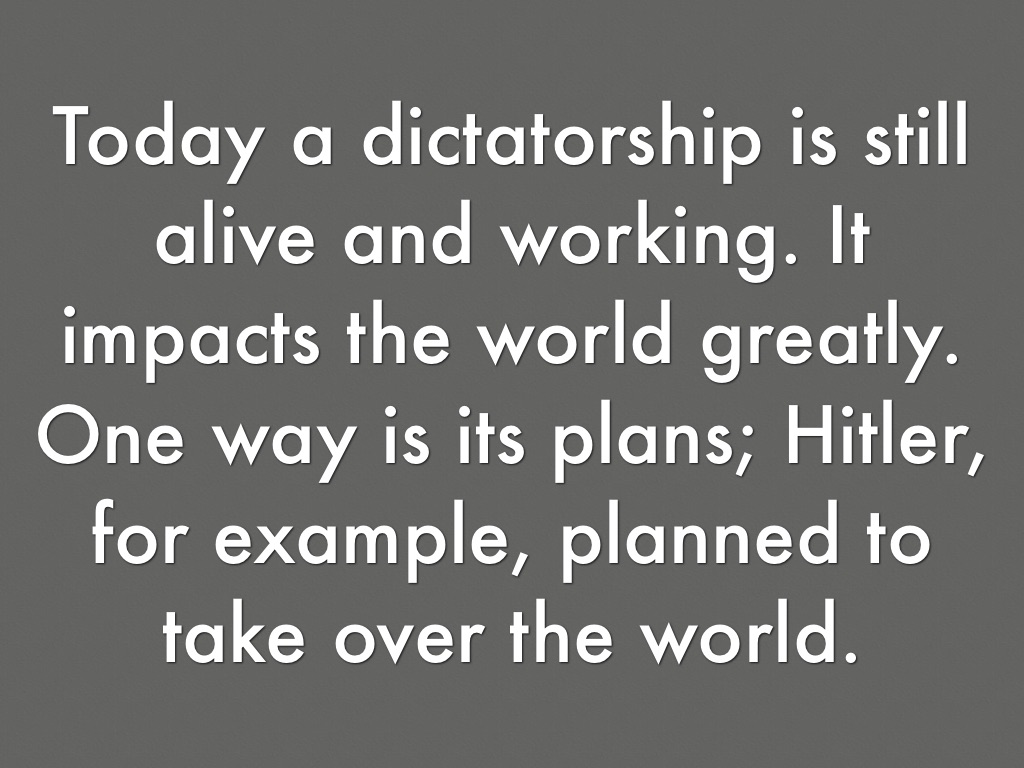 Dictatorship Relevance By Garrett L