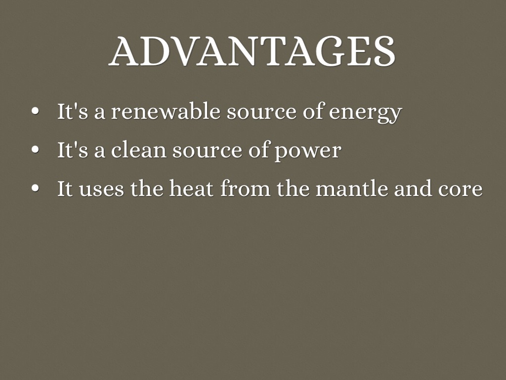 advantages of geothermal energy