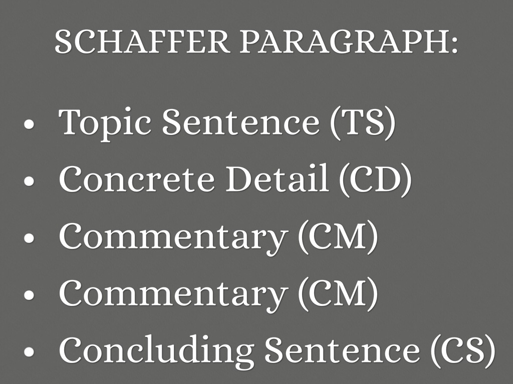 schaffer writing model