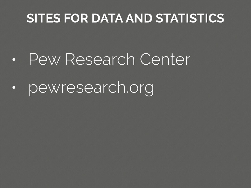 Sites for Data and Statistics