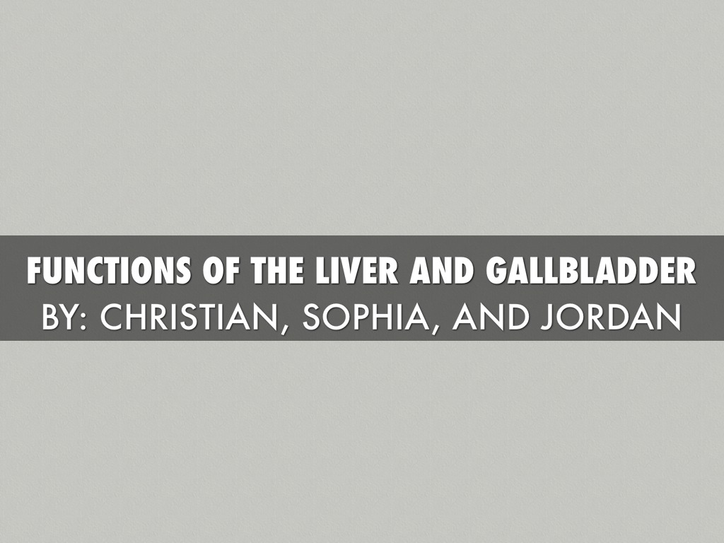 Functions Of Liver And Gallbladder