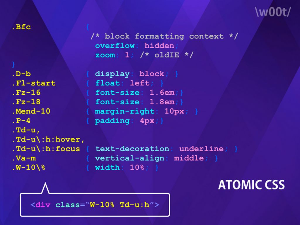 Atomic CSS example