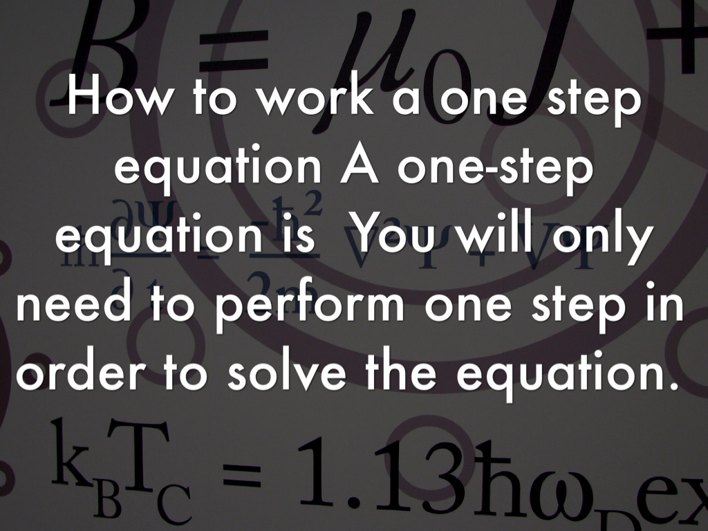One And Two Step Equation