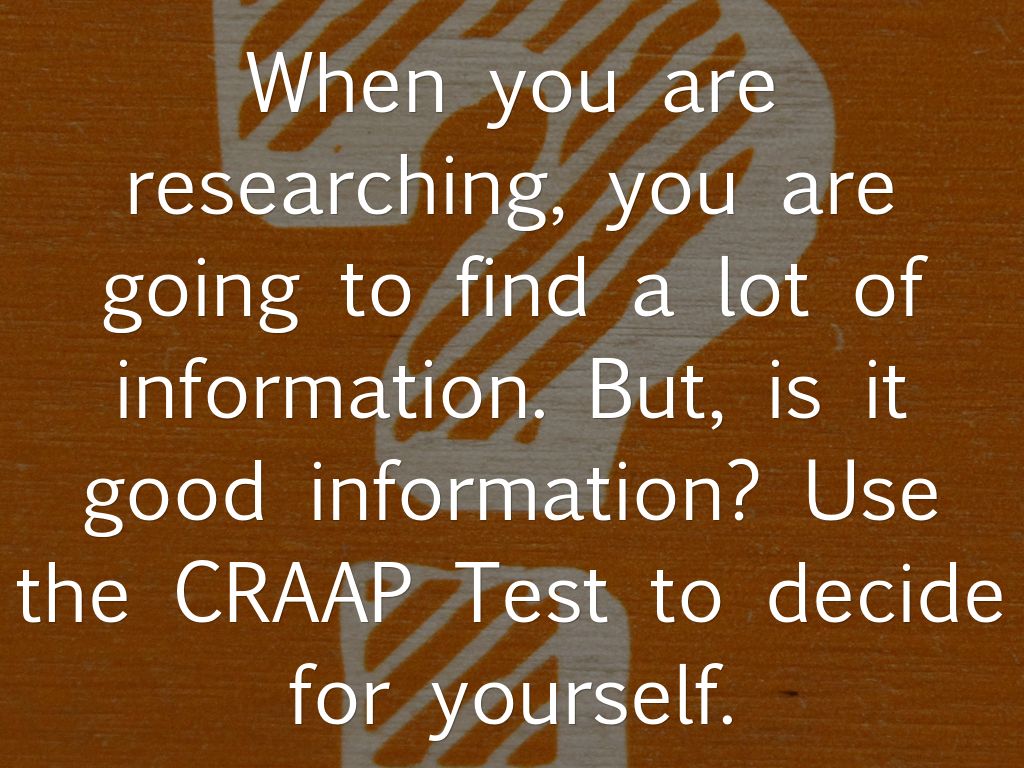 Copy of The "CRAP" Test by Jackie Luhmann