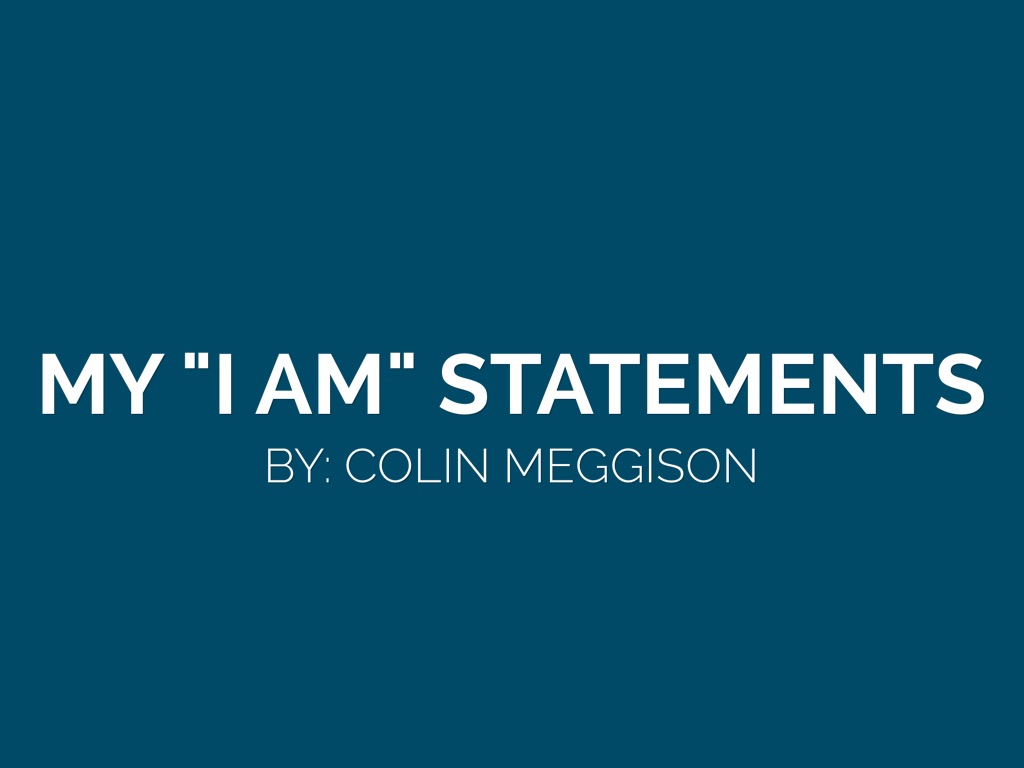 "I AM" Statements