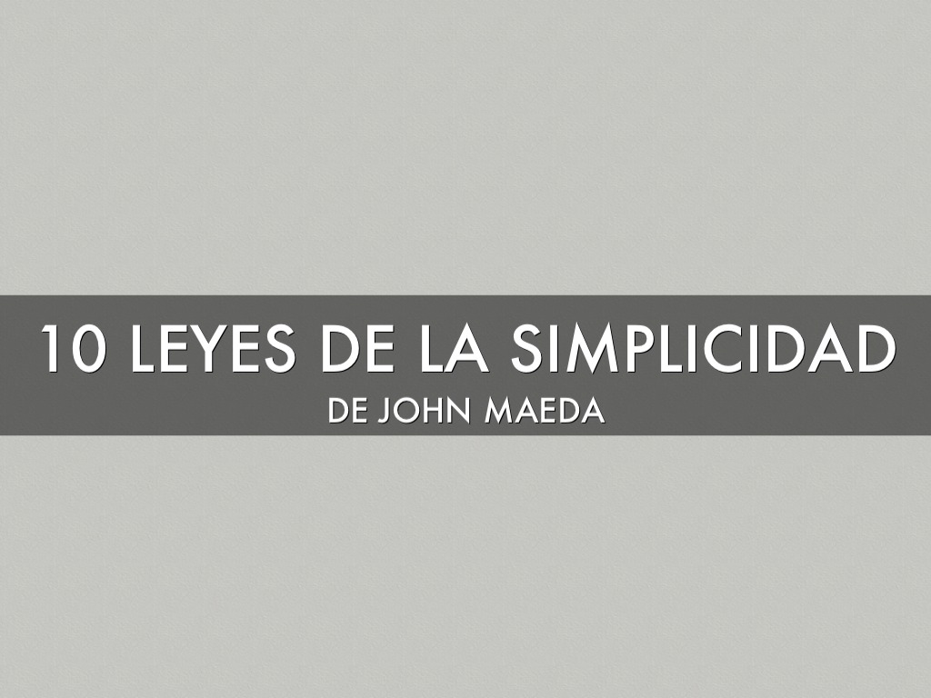 Leyes de la Simplicidad