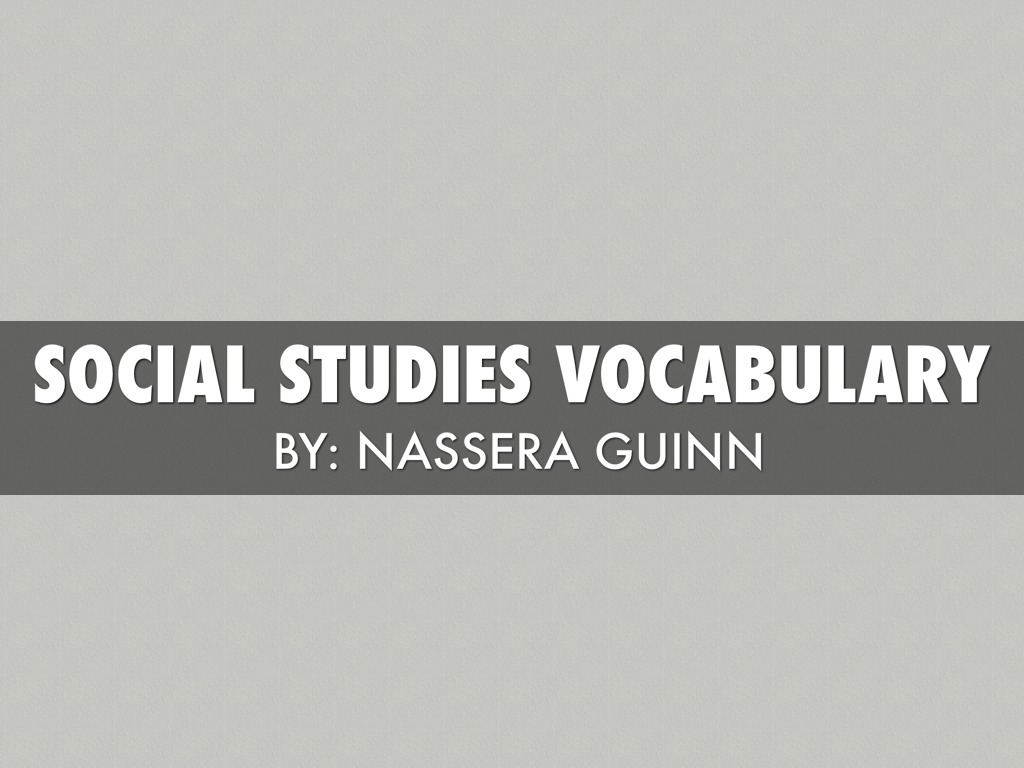 Social Studies Vocabulary