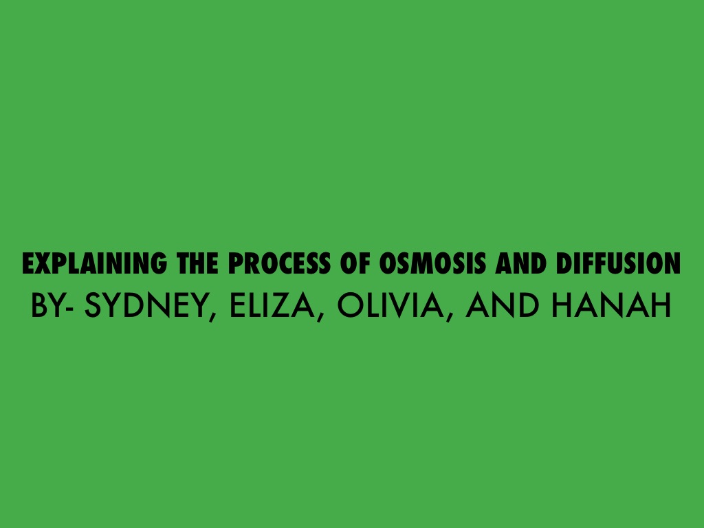 Osmosis Diffusion