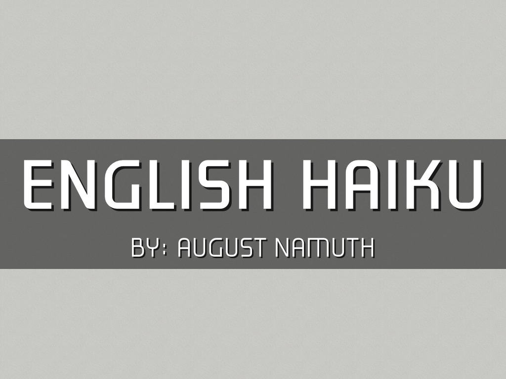 English haiku