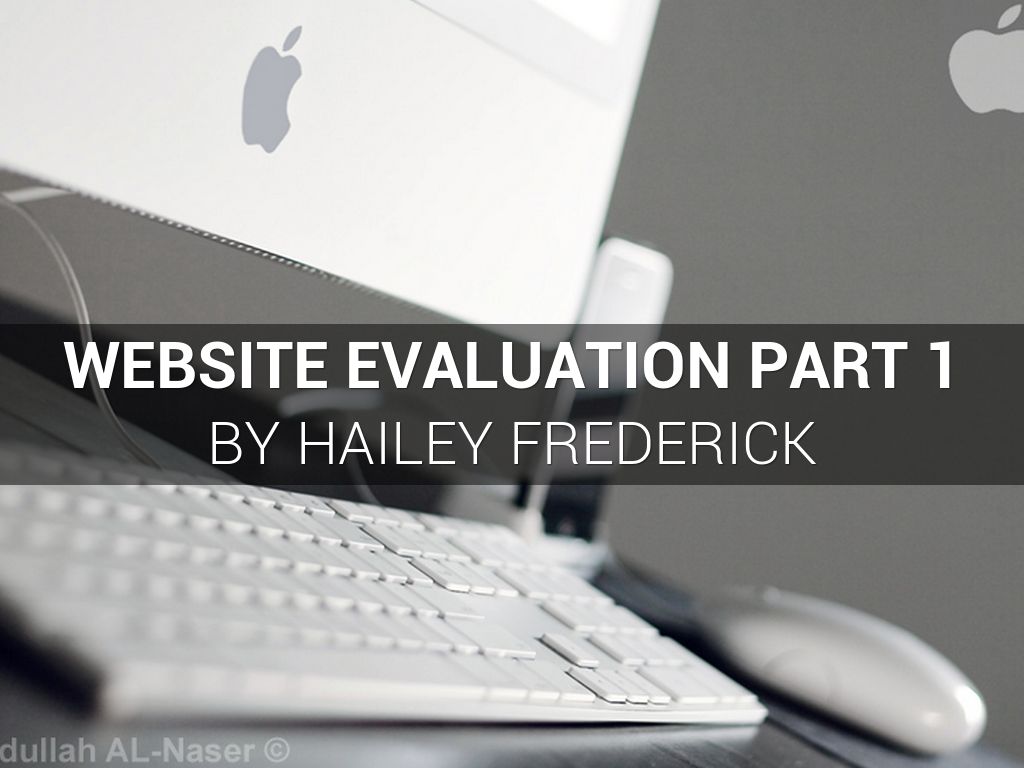 Website Evaluation Part 1