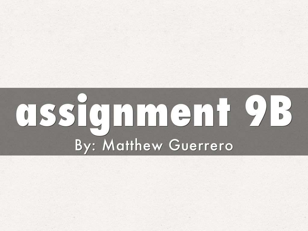 assignment 9B