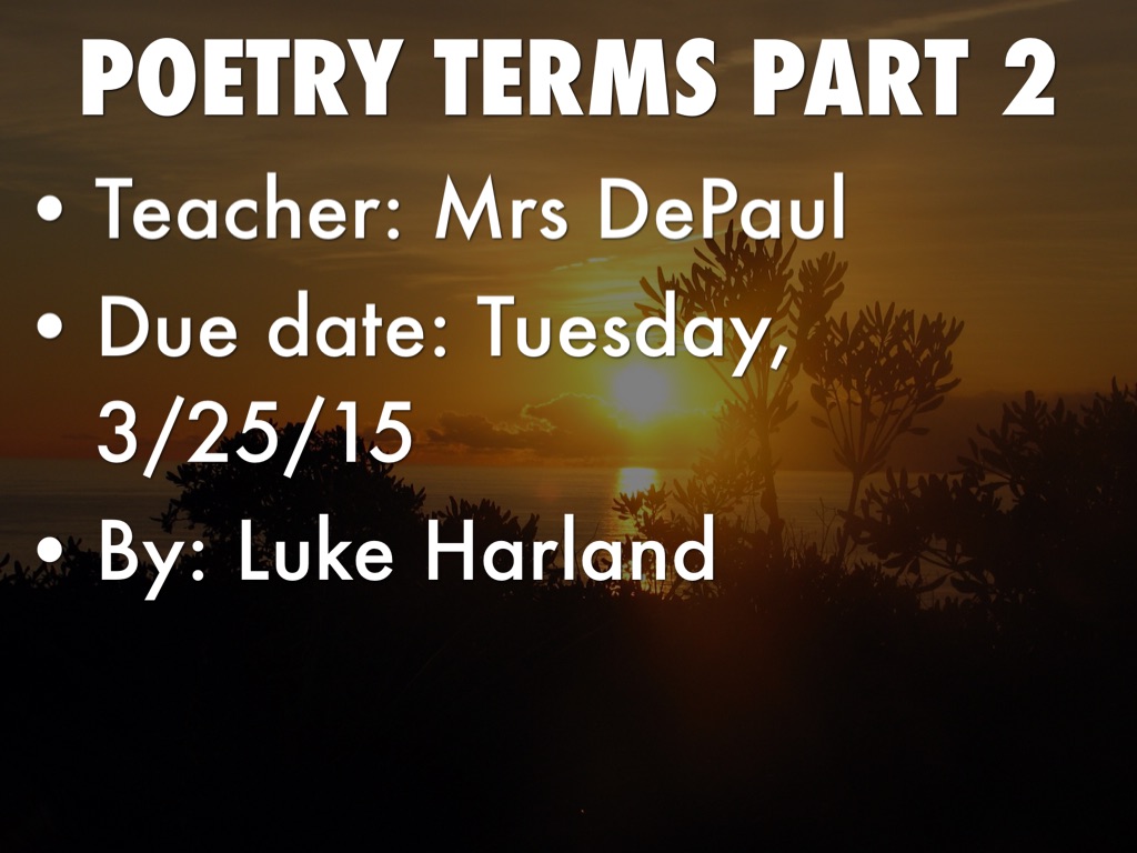 Part 2 Poetry Terms