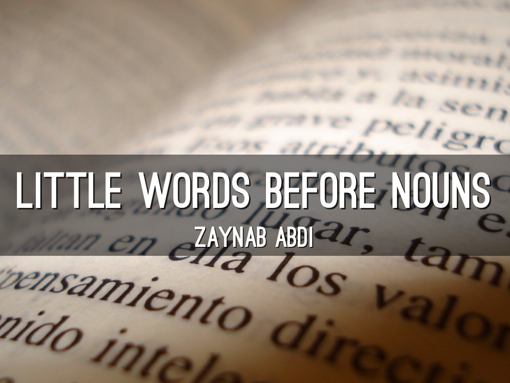 Little Words Before Nouns