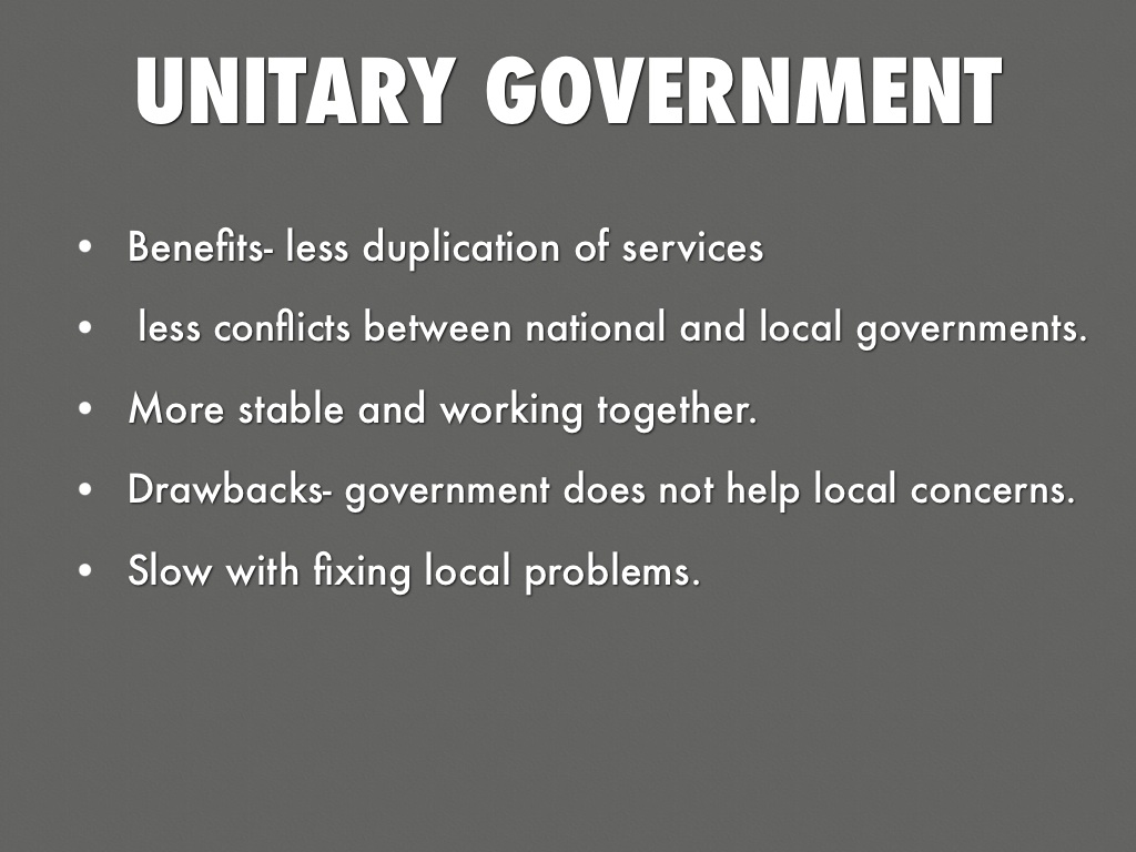 Benifits And Drawbacks Of Each Government