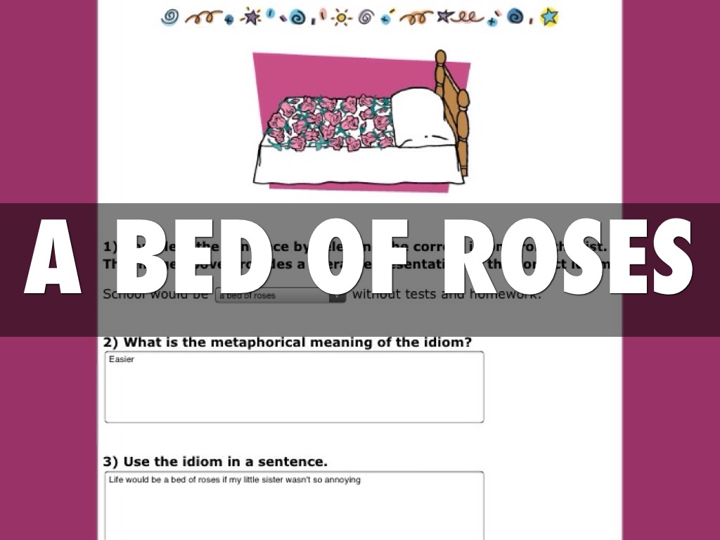 A Bed Of Roses Idiom Sentence at Kelly Conner blog