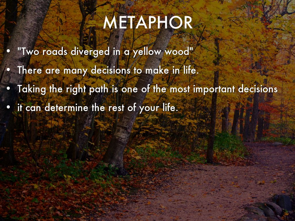 metaphor in the road not taken