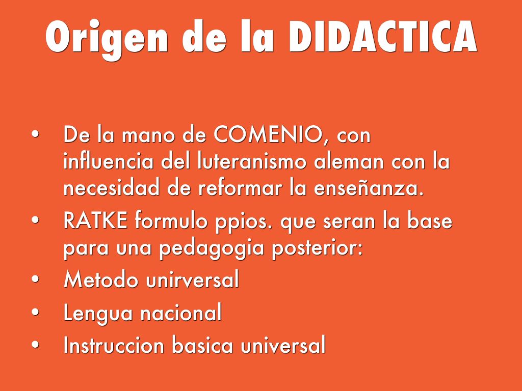 Origen de la DIDACTICA
