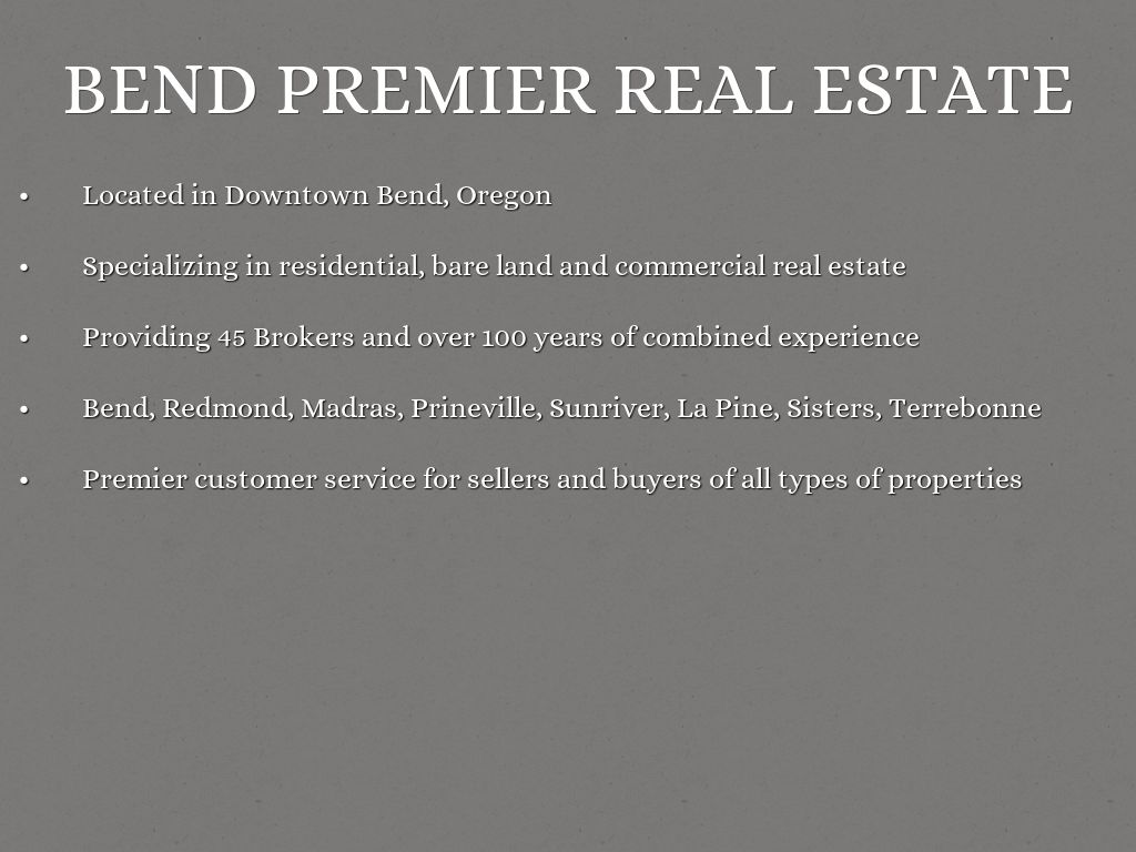 Bend premier real estate