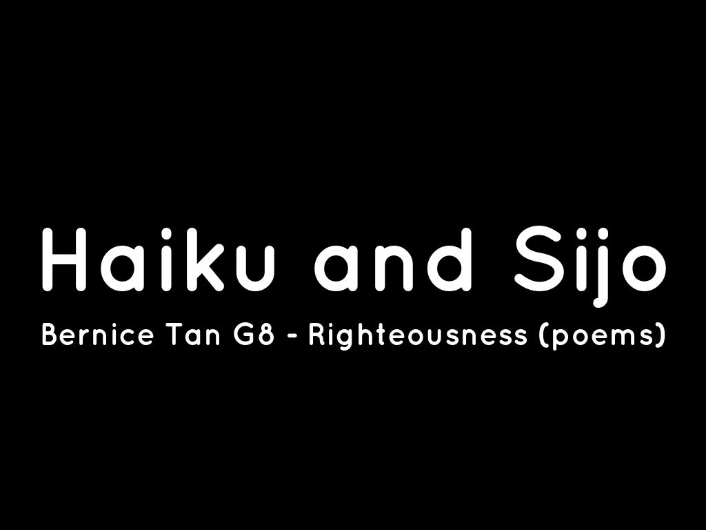 Haiku and Sijo