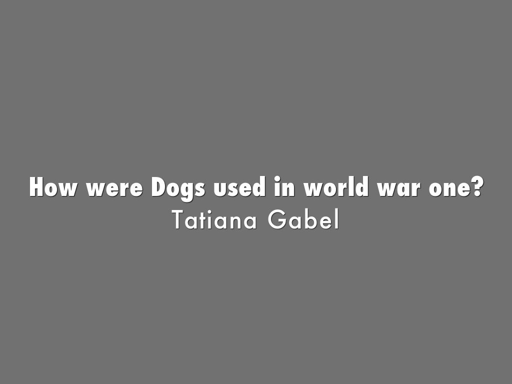 How were dogs used in ww1