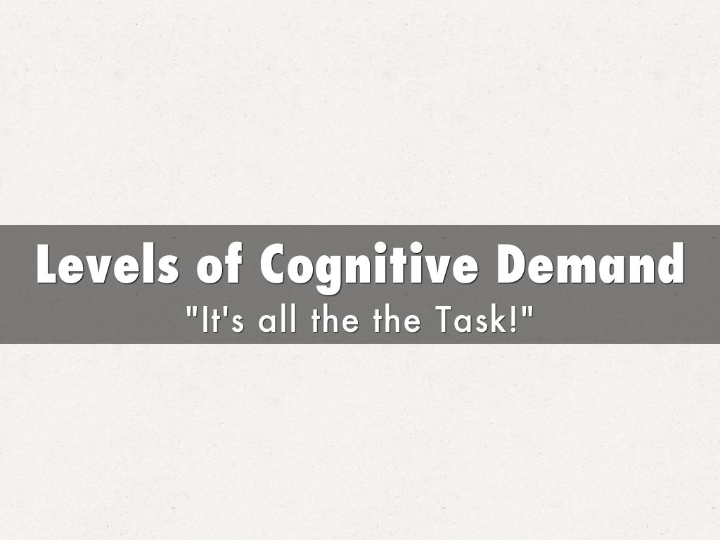 Copy of Levels of Cognitive Demand