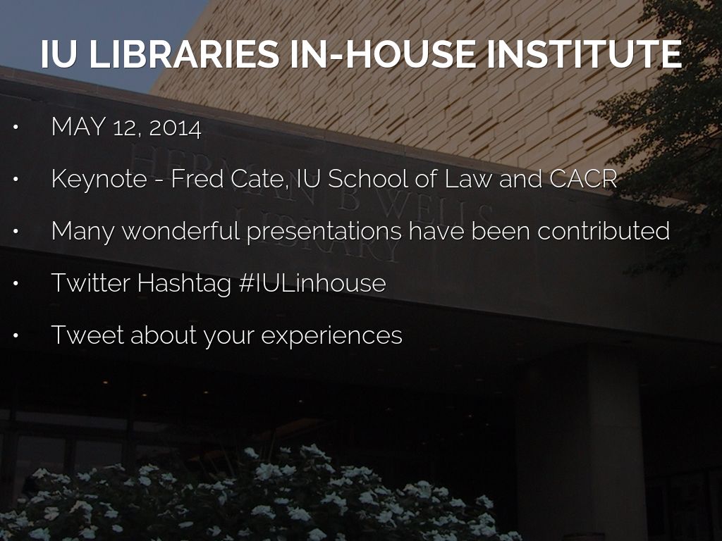 IU LIbraries Dean's Report by Robert McDonald